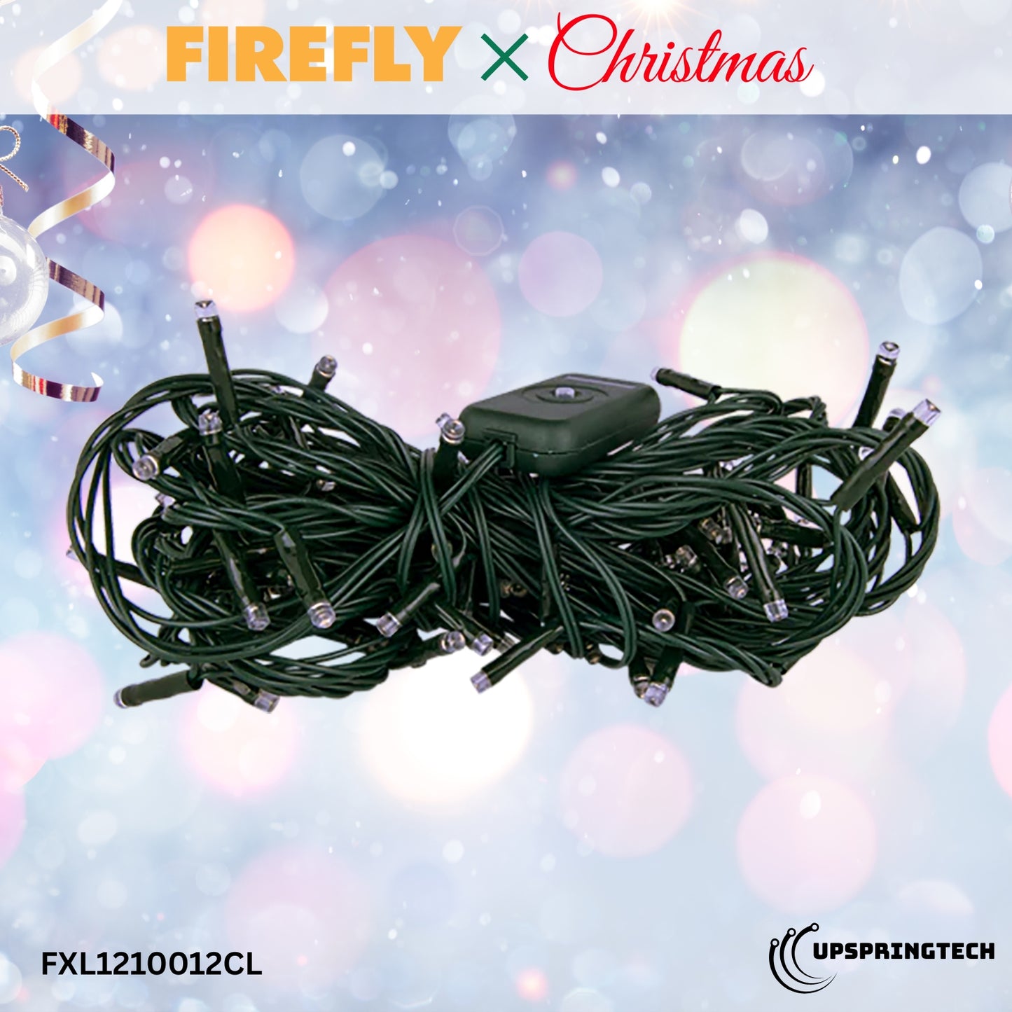 Firefly 100 LED Christmas String Lights – 7M Multicolor with 12 Lighting Effects (FXL1210012CL)