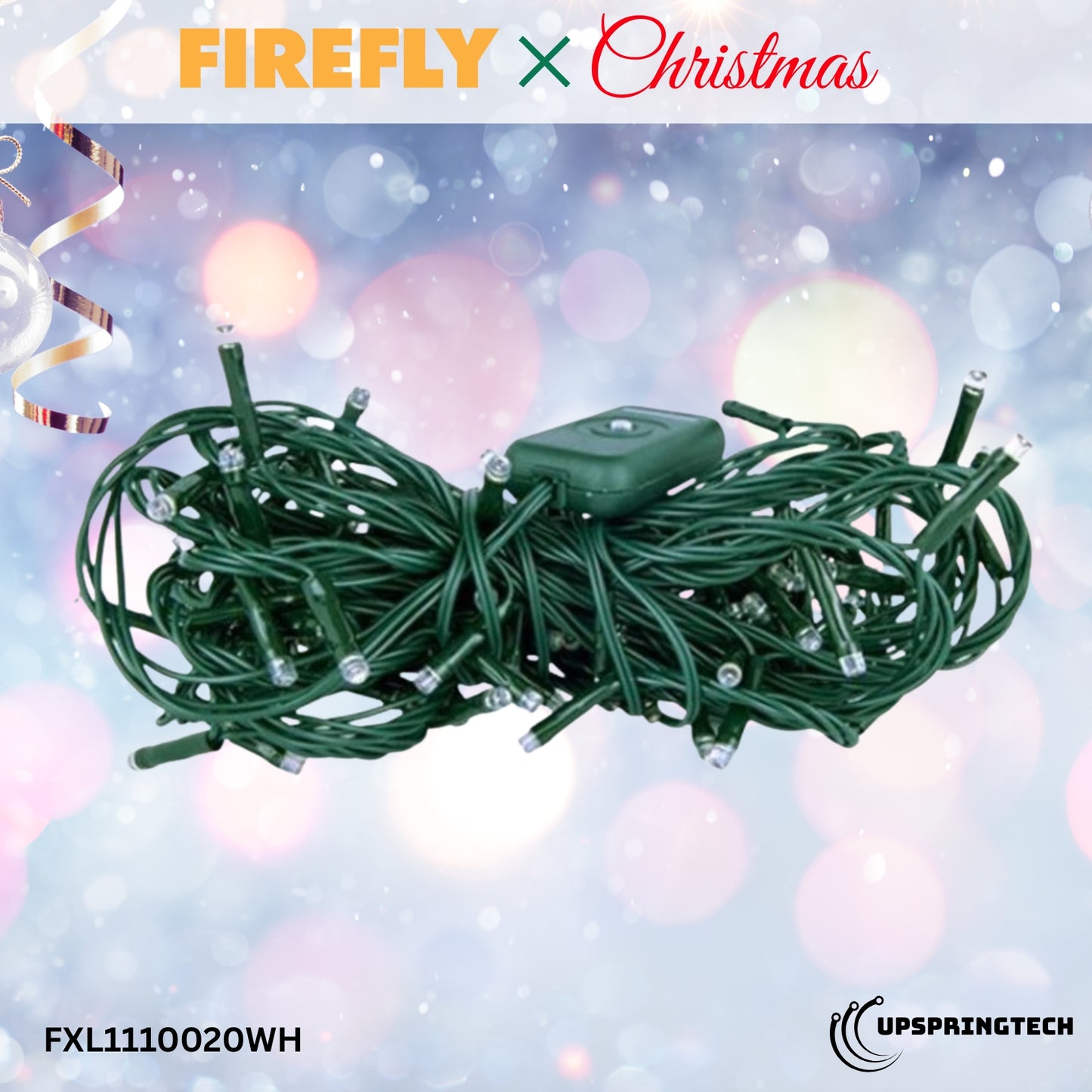 Firefly 100 LED Christmas String Lights – White Steady On (FXL1110020WH)