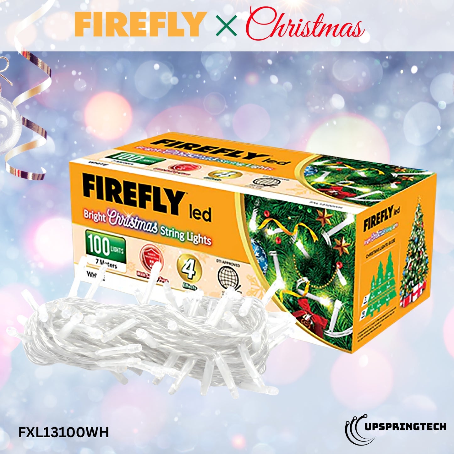 Firefly LED Christmas String Lights – 7 Meters (20 Connectable Sets, Indoor Use)