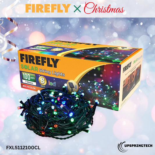 Firefly Solar LED String Lights – 100 LEDs, 7 Meters, With Remote &amp; Timer (FXL5112100)