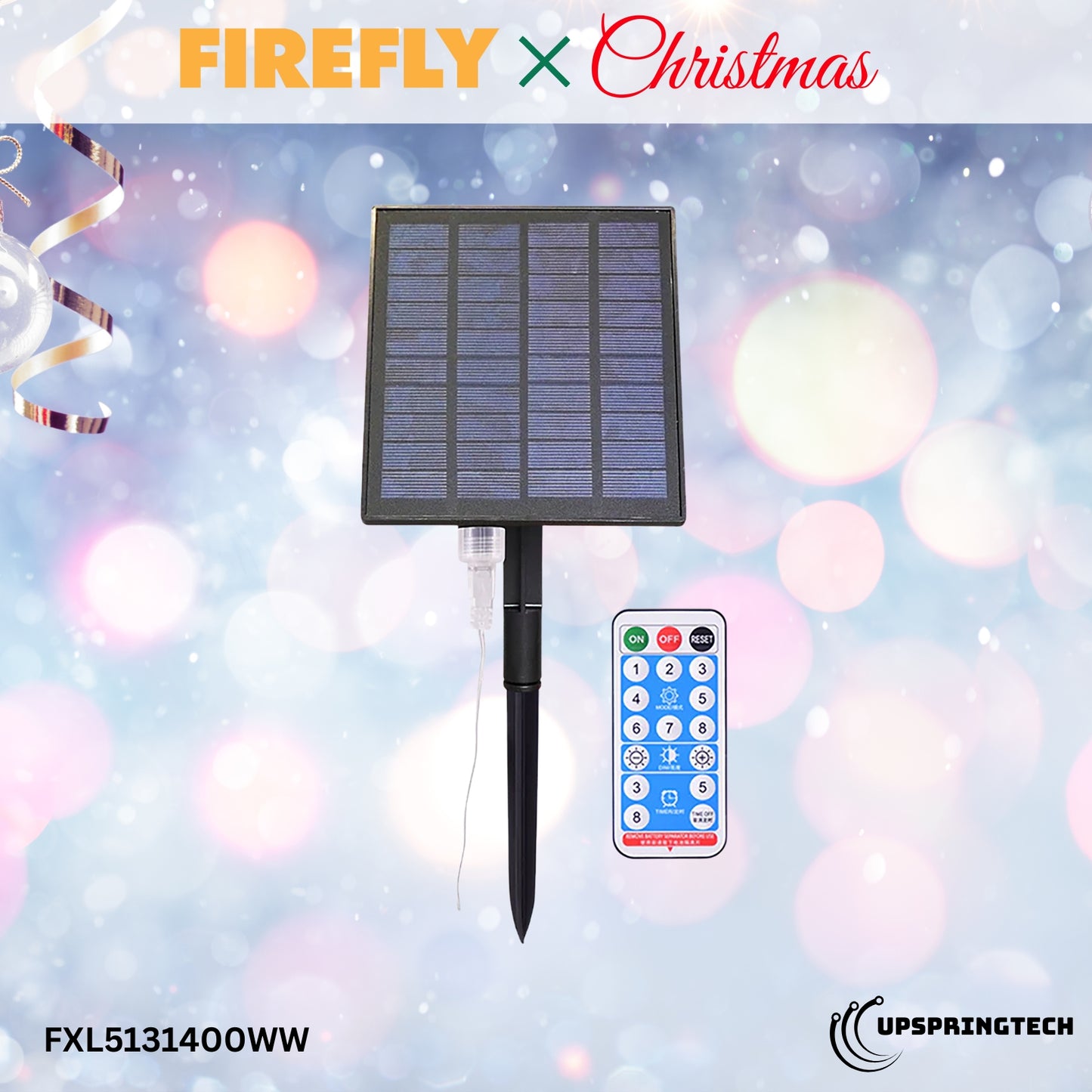 Firefly Solar LED Curtain Lights – Warm White, With Remote &amp; Timer (FXL5131 Series)
